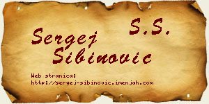 Sergej Sibinović vizit kartica
